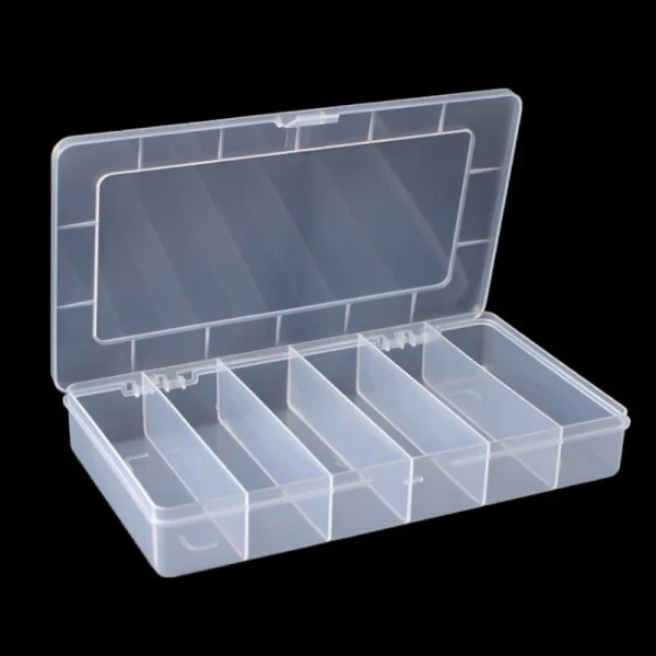 6 Grid Rectangular Storage Box PP Plastic Transparent Box Lure Fishing Gear Classification Small Hardware Tools Arrangement 1
