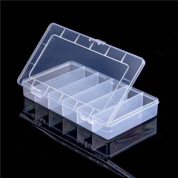 6 Grid Rectangular Storage Box PP Plastic Transparent Box Lure Fishing Gear Classification Small Hardware Tools Arrangement 2