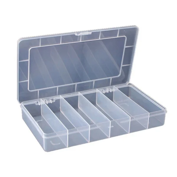 6 Grid Rectangular Storage Box PP Plastic Transparent Box Lure Fishing Gear Classification Small Hardware Tools Arrangement 4