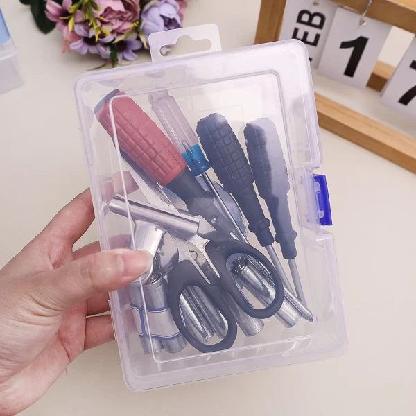 Portable Storage Box Plastic Case Large Container Dustproof Electronic Parts Screw Tool Beads Organizer Screw Compartment Boxes 2