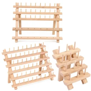 Wooden Sewing Thread Storage Box Spool Yarn Holder Home Embroidery Folding Frame Multiple Size Sewing Rack Organizer 1