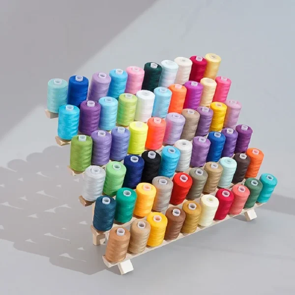 Wooden Sewing Thread Storage Box Spool Yarn Holder Home Embroidery Folding Frame Multiple Size Sewing Rack Organizer 2