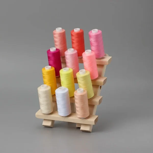 Wooden Sewing Thread Storage Box Spool Yarn Holder Home Embroidery Folding Frame Multiple Size Sewing Rack Organizer 4