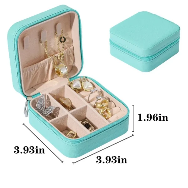 Mini Jewelry Storage Box Portable Home Travel Earrings Necklace Storage Case for Women Ring Organizer PU Leather Display Case 6