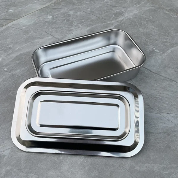 Stainless Steel 201 Dental Instruments Tray Surgical Nursing Lid Medical Equipment Steriliser Container For Dentist Storage Box 3