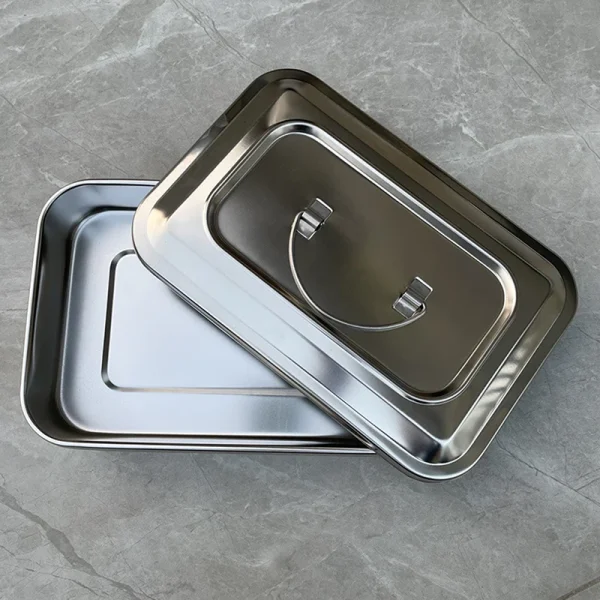 Stainless Steel 201 Dental Instruments Tray Surgical Nursing Lid Medical Equipment Steriliser Container For Dentist Storage Box 4