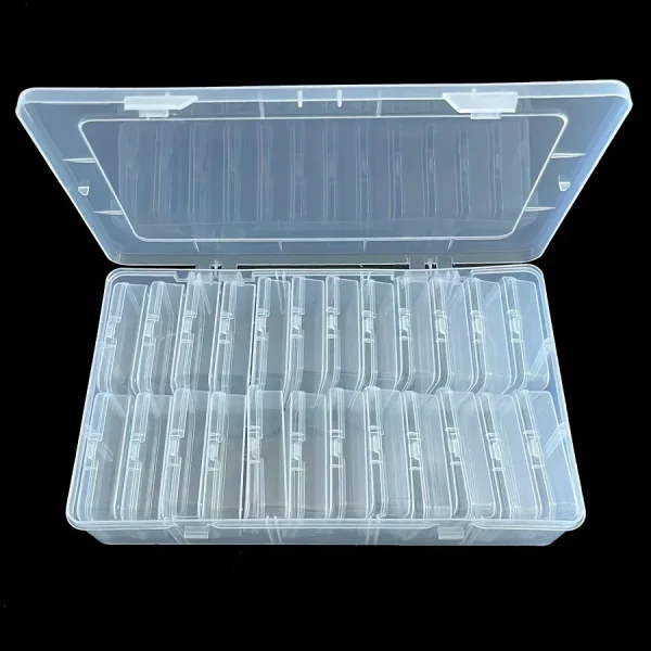 24-Grid Plastic Craft Storage Box Set, Transparent Organizer Case for Jewelry, Beads, Nail Art, and Small Supplies 3