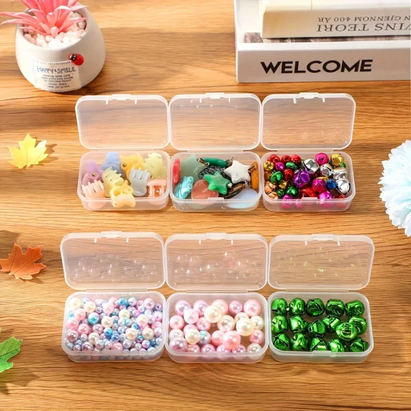 24-Grid Plastic Craft Storage Box Set, Transparent Organizer Case for Jewelry, Beads, Nail Art, and Small Supplies 5