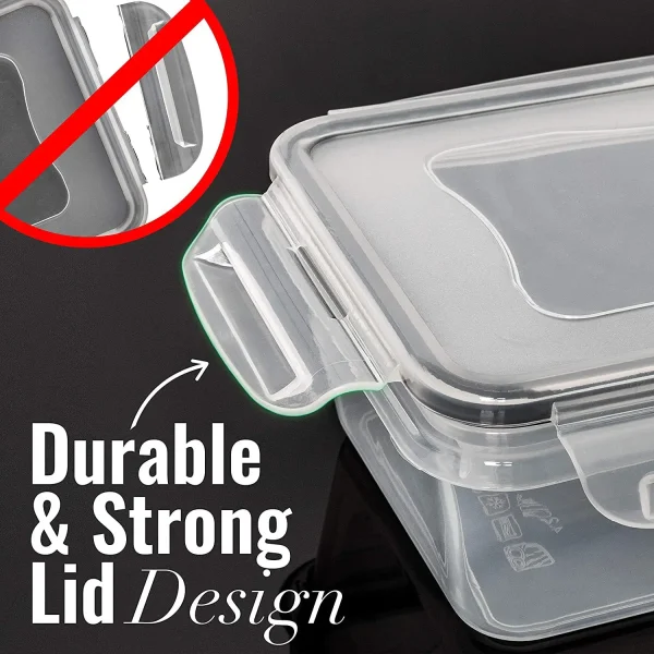 10PCS Food Storage Set - Airtight Snap Lid Containers for Meal Prep, Kitchen and Pantry Microwave safe Lunch Box BPA-Free 2