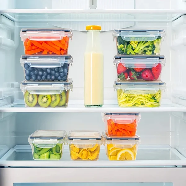 10PCS Food Storage Set - Airtight Snap Lid Containers for Meal Prep, Kitchen and Pantry Microwave safe Lunch Box BPA-Free 5