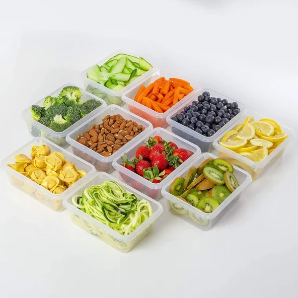 10PCS Food Storage Set - Airtight Snap Lid Containers for Meal Prep, Kitchen and Pantry Microwave safe Lunch Box BPA-Free 6