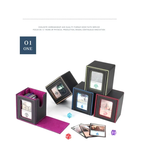 New window 100+ card box card storage box high-grade PU leather container game card holder collection card 6