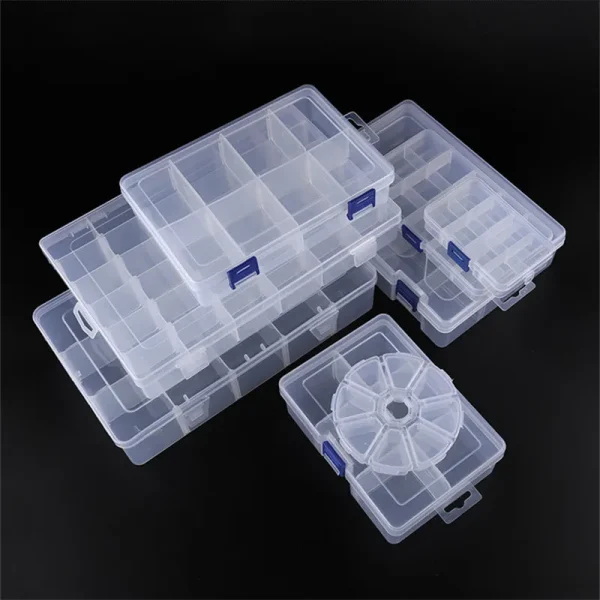 Adjustable 3-36 Grids Compartment Plastic Storage Box Jewelry Earring Bead Screw Holder Case Display Organizer Container 2