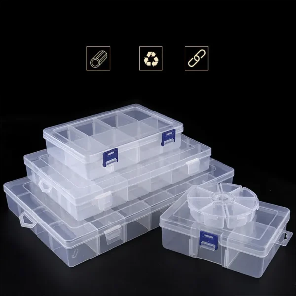 Adjustable 3-36 Grids Compartment Plastic Storage Box Jewelry Earring Bead Screw Holder Case Display Organizer Container 3
