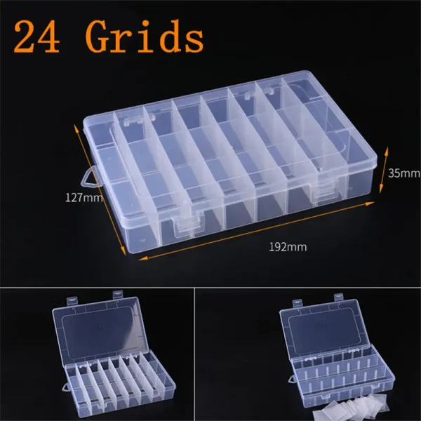 Adjustable 3-36 Grids Compartment Plastic Storage Box Jewelry Earring Bead Screw Holder Case Display Organizer Container 6