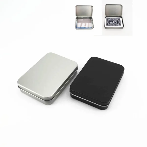 1pcs Metal Tin Silver Black Flip Storage Box Tool Box Money Coin Candy Key Business Card Storage Box 2
