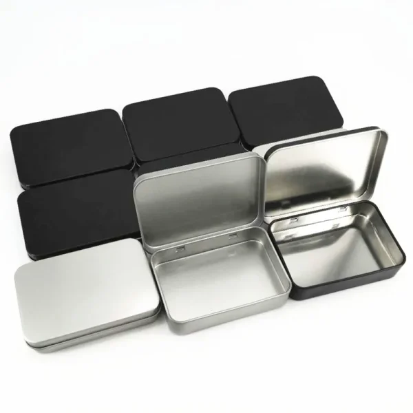 1pcs Metal Tin Silver Black Flip Storage Box Tool Box Money Coin Candy Key Business Card Storage Box 3