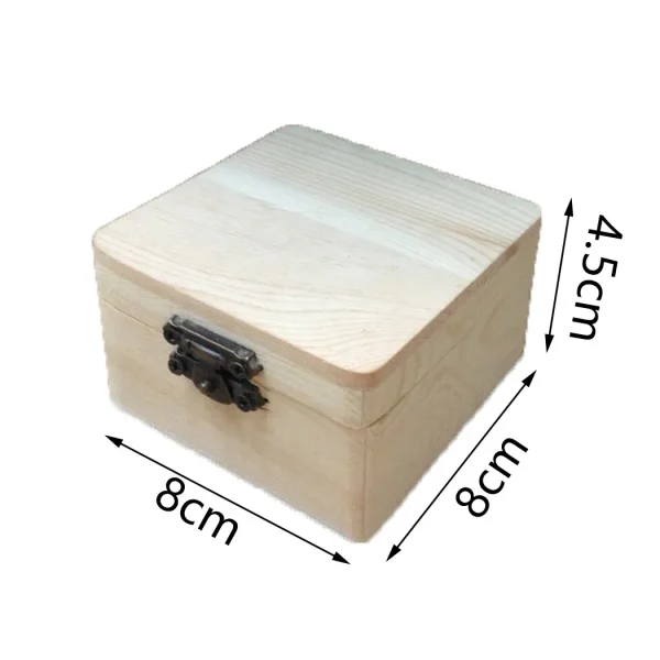 8x8x4.5cm Plain Natural Wooden Packing Box Storage Box Gift Box Wooden Storage Box Home Sundries Storage Box 3