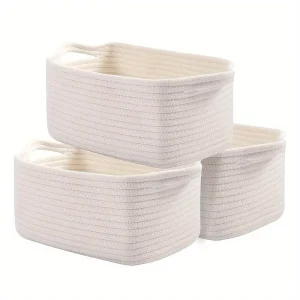 Storage Basket Set of 3  Rectangle Storage Bins  Versatile Toy Storage Organizer Friendly Home Decor Basket 1