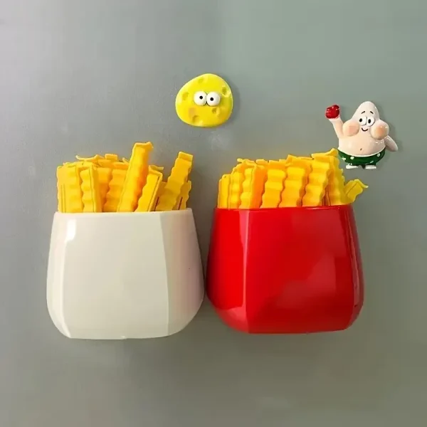 Creative French Fries Sealing Clip Magnetic Refrigerator Sticker Storage Box Food Moisture-Proof Sealing Clip Storage Box 1