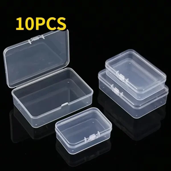 Mini Plastic Rectangular Storage Box Translucent Packing Box Dustproof Durable Strong Jewelry Storage Case Container 1