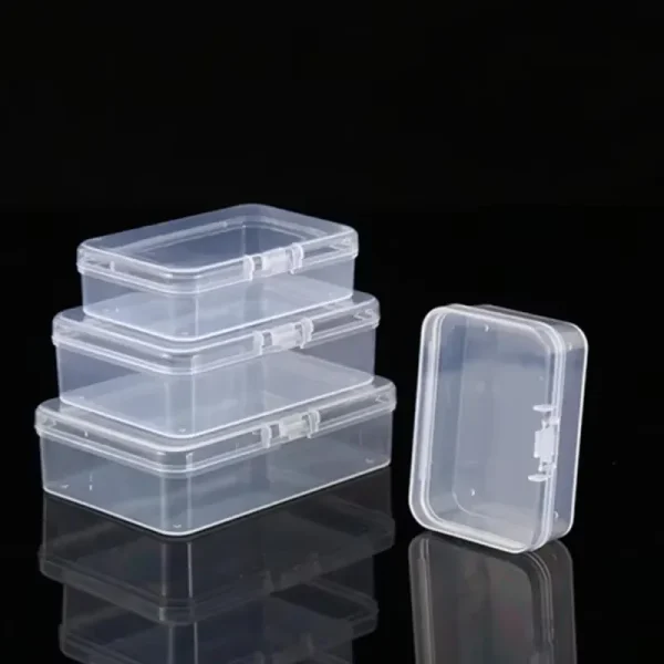 Mini Plastic Rectangular Storage Box Translucent Packing Box Dustproof Durable Strong Jewelry Storage Case Container 2