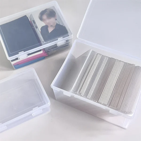 PP Storage Box Transparent Desktop Organizer Large Capacity Stickers Pencil Subpackage Holder Stationery 2