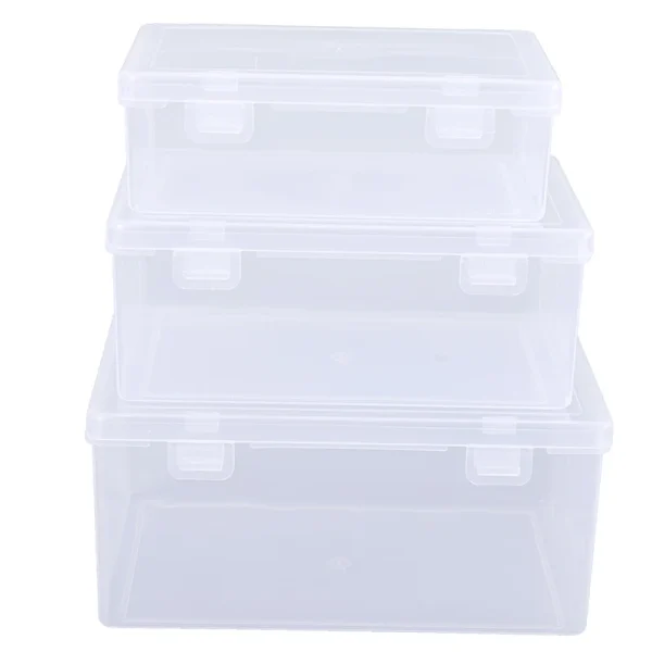PP Storage Box Transparent Desktop Organizer Large Capacity Stickers Pencil Subpackage Holder Stationery 4