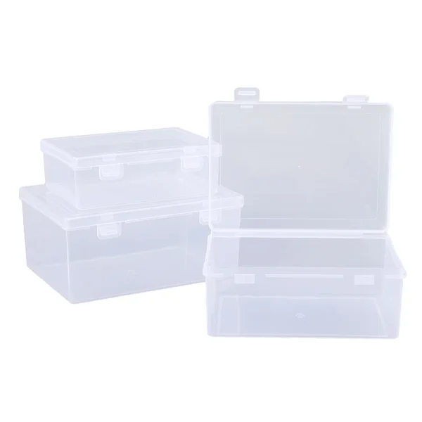 PP Storage Box Transparent Desktop Organizer Large Capacity Stickers Pencil Subpackage Holder Stationery 5