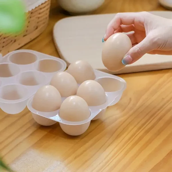 6 Grid Egg Storage Box With Egg Dispenser Transparent Reusable Egg Organizer For Outdoor Camping Picnic Eggs Case 2