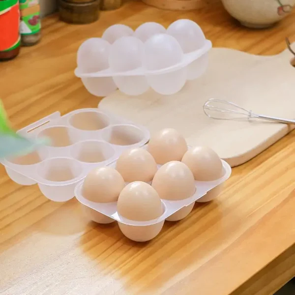 6 Grid Egg Storage Box With Egg Dispenser Transparent Reusable Egg Organizer For Outdoor Camping Picnic Eggs Case 3