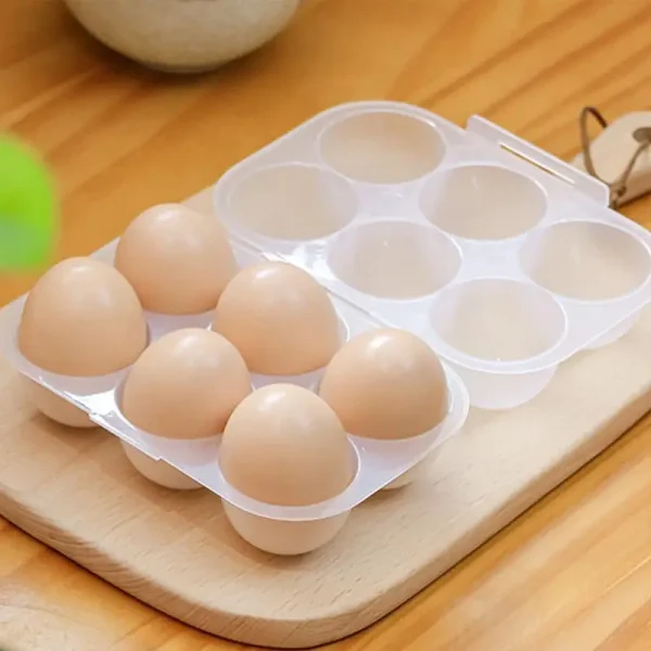 6 Grid Egg Storage Box With Egg Dispenser Transparent Reusable Egg Organizer For Outdoor Camping Picnic Eggs Case 4