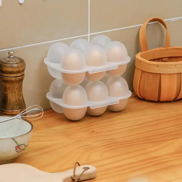 6 Grid Egg Storage Box With Egg Dispenser Transparent Reusable Egg Organizer For Outdoor Camping Picnic Eggs Case 6
