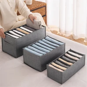 1pc Pants Storage Box, Jeans Divider Storage Box, Wardrobe 9 Grids Storage Basket 1