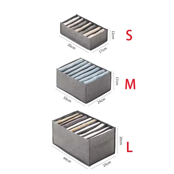 1pc Pants Storage Box, Jeans Divider Storage Box, Wardrobe 9 Grids Storage Basket 2
