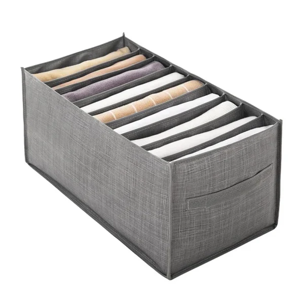 1pc Pants Storage Box, Jeans Divider Storage Box, Wardrobe 9 Grids Storage Basket 5