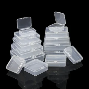 Square PP Plastic Box Rectangular Storage Transparent Flip Cover One-Piece Storage Parts Small Product Jewelry Packaging 1