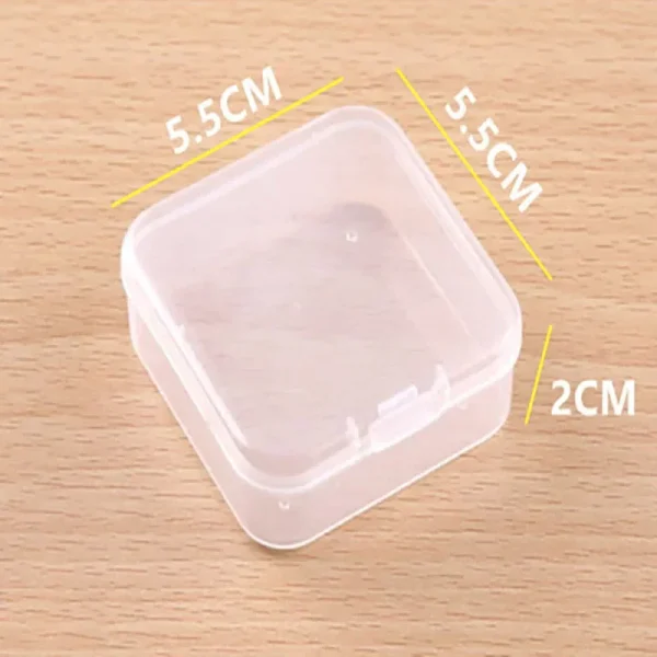 Square PP Plastic Box Rectangular Storage Transparent Flip Cover One-Piece Storage Parts Small Product Jewelry Packaging 6