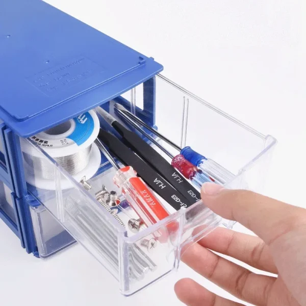 WBBOOMING Plastic Small Parts Storage Boxes Rectangle Storage Box Parts Storage Box Container Office Staff Storage Boxes 2