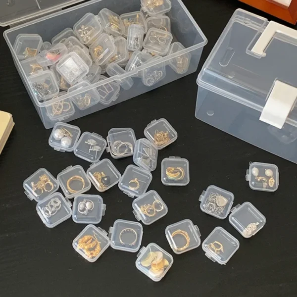 Mini Plastic Storage Containers Box Portable Pill Medicine Holder Storage Organizer Jewelry Packaging for Earrings Rings 1