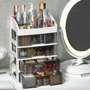 New light luxury desktop storage box drawer cosmetic jewelry dressing table dormitory storage rack multi-layer storage box 1