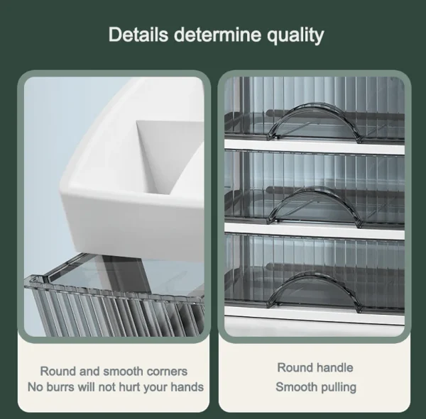 New light luxury desktop storage box drawer cosmetic jewelry dressing table dormitory storage rack multi-layer storage box 5