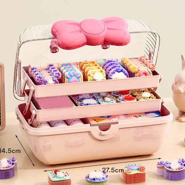Girl Hair Accessories Storage Box Portable Jewelry Storage Box for Hair Ties Hair Pins Barrette Hair Bows Scrunchies 3