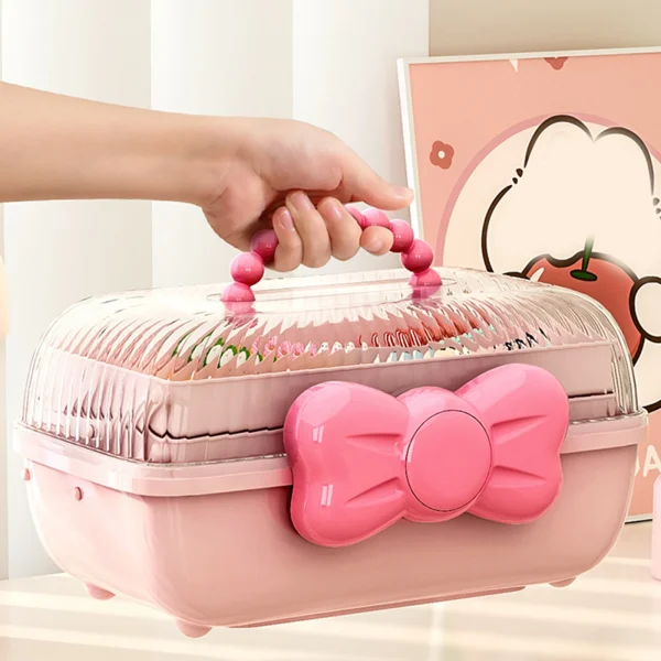 Girl Hair Accessories Storage Box Portable Jewelry Storage Box for Hair Ties Hair Pins Barrette Hair Bows Scrunchies 5