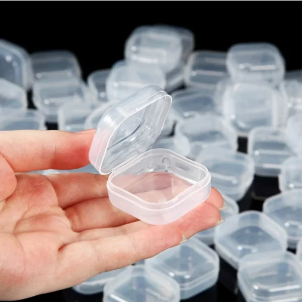 5 Pcs Small Boxes Square Transparent Plastic Box Jewelry Storage Case Finishing Container Packaging Storage Box for Earrings 1