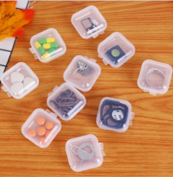 5 Pcs Small Boxes Square Transparent Plastic Box Jewelry Storage Case Finishing Container Packaging Storage Box for Earrings 2