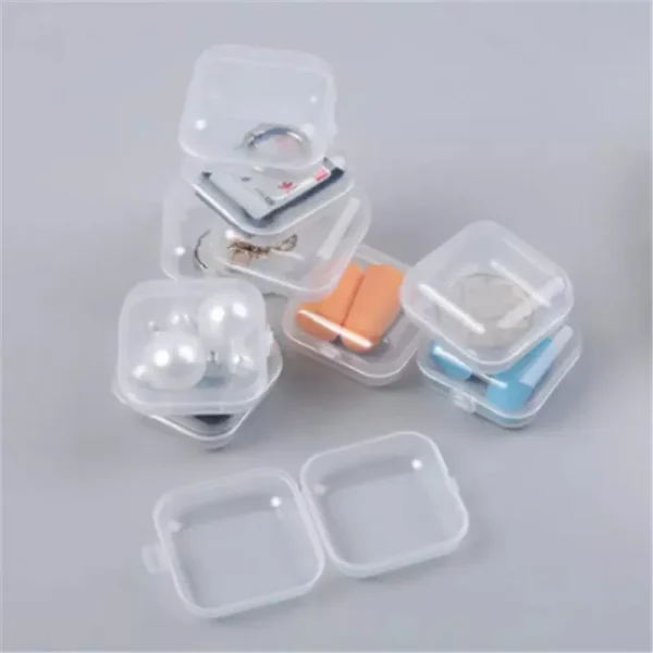 5 Pcs Small Boxes Square Transparent Plastic Box Jewelry Storage Case Finishing Container Packaging Storage Box for Earrings 3
