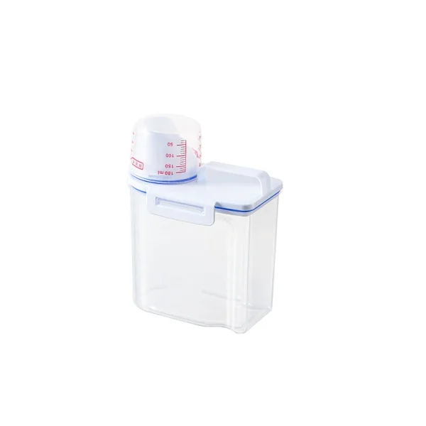 Airtight Laundry Detergent Powder Storage Box Clear Washing Powder Container with Lid and Handle Multipurpose Plastic Cereal Jar 2
