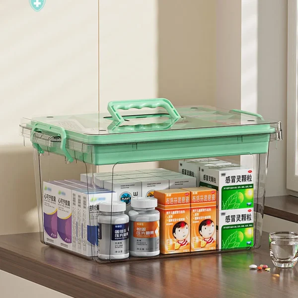 Large Capacity Portable Medicine Box Multi-layer Portable First Aid Medicine Box Medicine Storage Box Transparent Medicine Box 4