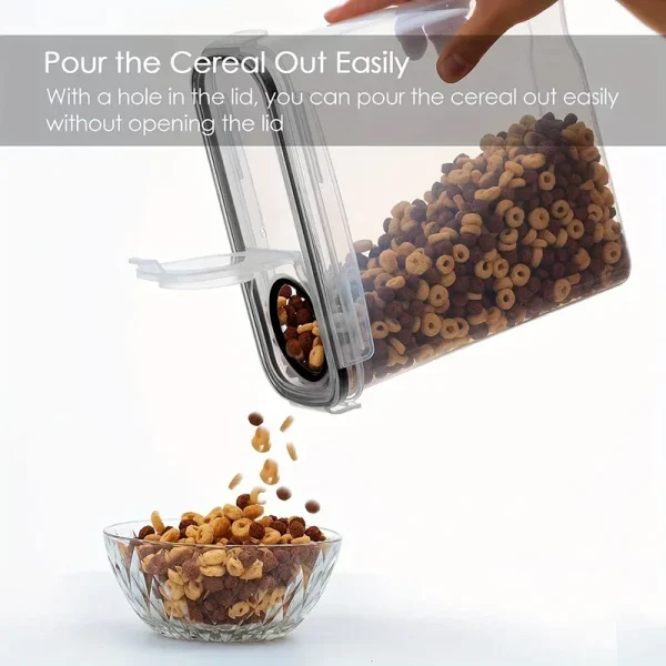 2Liter Airtight Cereal Storage Container Moistureproof Insect Proof Rice Bucket Food Storage Box Plastic Transparent Sealed Tank 3
